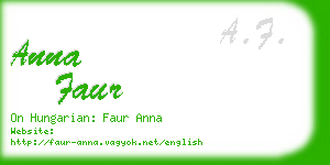 anna faur business card